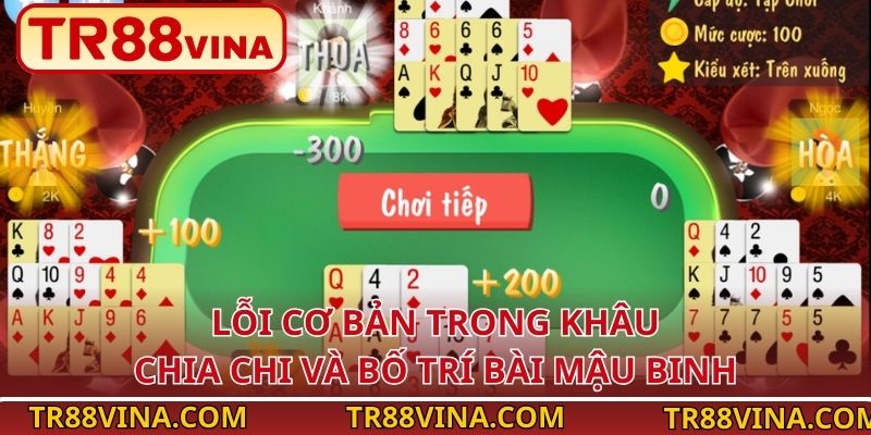 TR88 Tiết Lộ Những Sai Lầm Thường Gặp Khi Chơi Mậu Binh 2 Lỗi cơ bản trong khâu chia chi và bố trí bài Mậu Binh